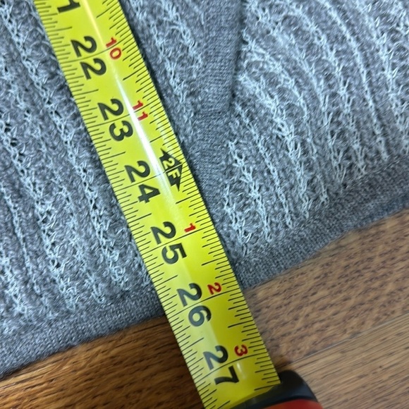 TSE Wool Silk Blend Gray Zip Up Knit Lightweight Cardigan Sweater Size Large - Picture 9 of 9